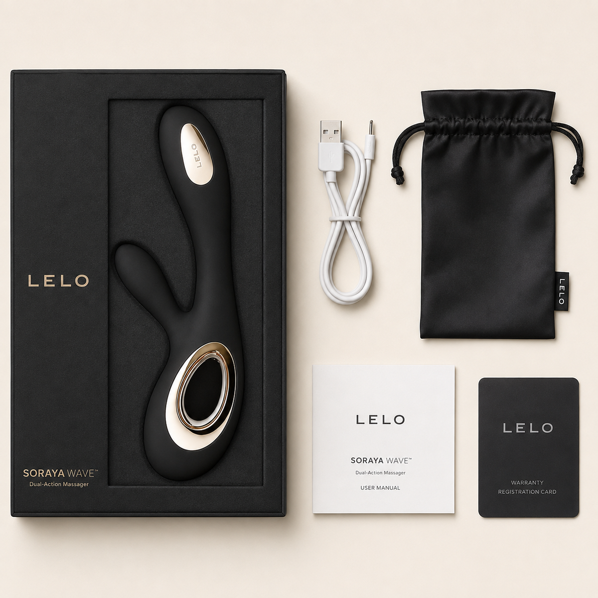 LELO SORAYA Wave™ Luxury Rabbit Vibrator | Black