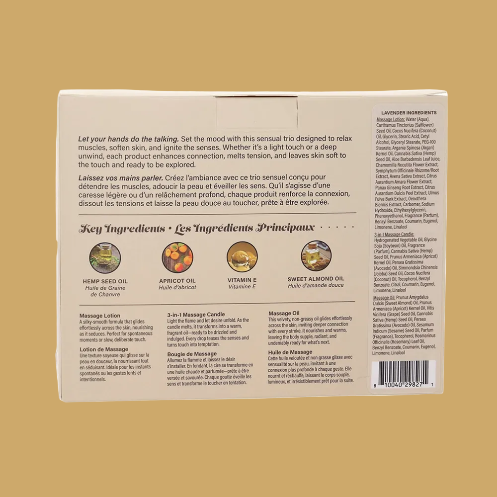 Hemp Seed Tranquility Massage Trio Gift Set - Lavender