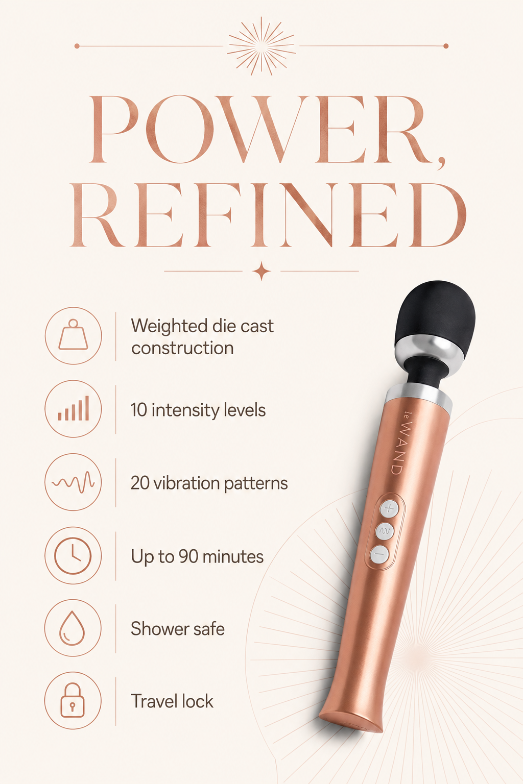 Le Wand Die Cast Rechargeable Vibrating Massager | Rose Gold