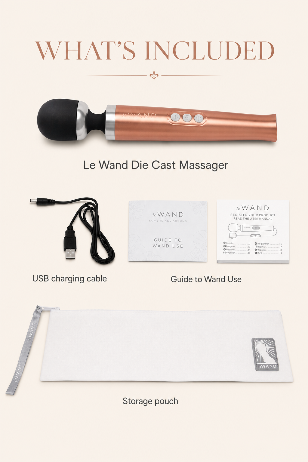 Le Wand Die Cast Rechargeable Vibrating Massager | Rose Gold