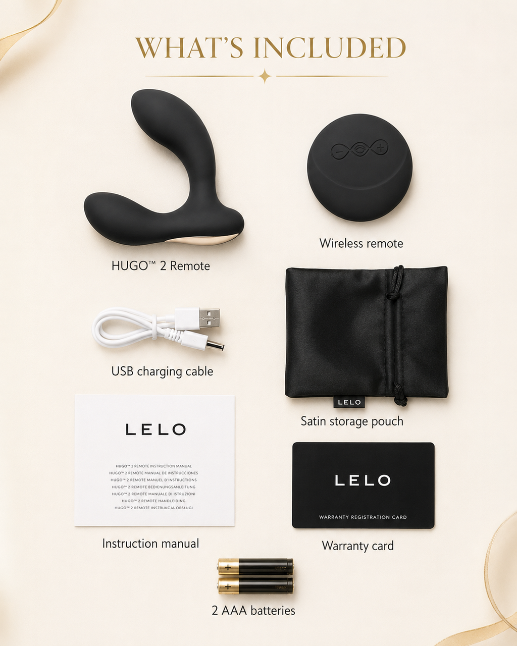 LELO HUGO™ Remote Controlled Prostate Massager | Black